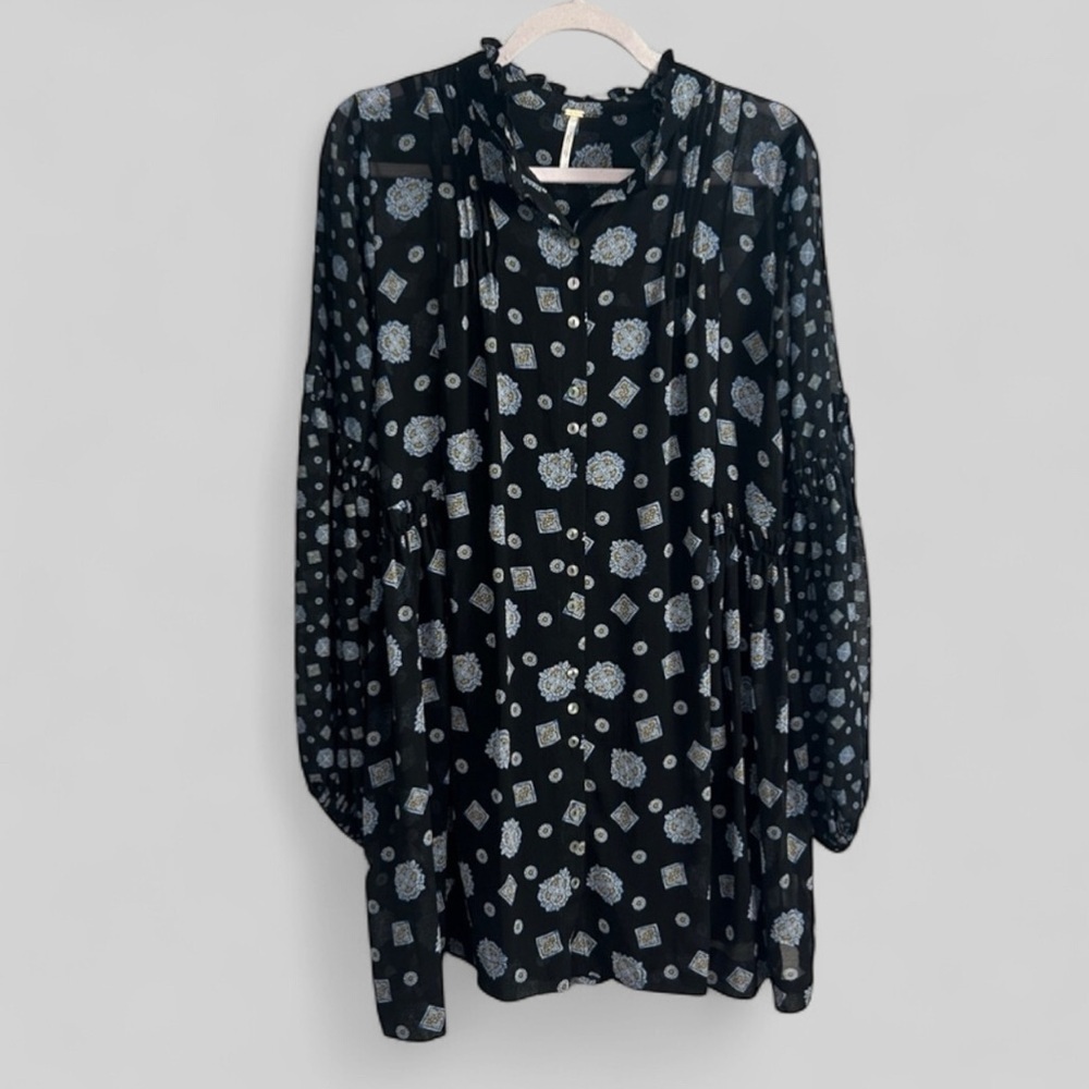Free People Turn Turn Medallion print witchy mini dress Medium whimsigoth artsy